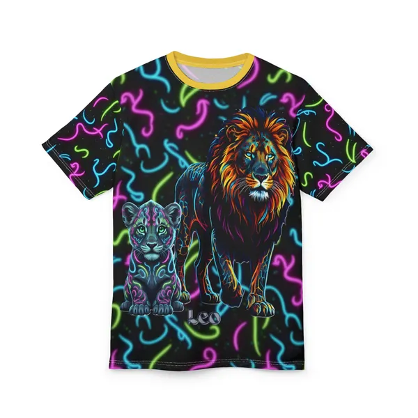 Leo_Zodiac_Neon_Lion_Unisex_Tee_White_Stitching_6_Oz